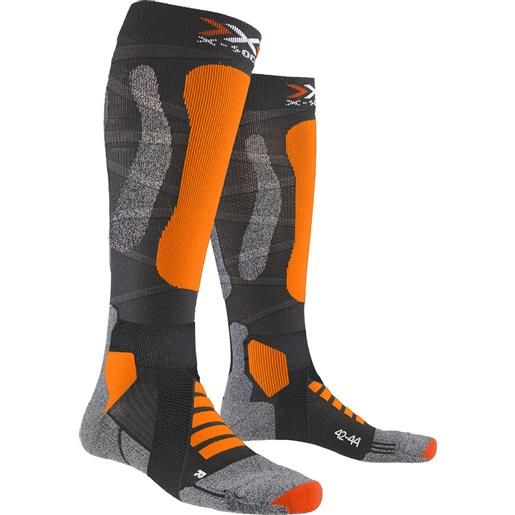 X-Socks - calze da scialpinismo in lana merino - ski touring v4.0 anthracite/orange per uomo in pelle - taglia 45-47,35-38,39-41,42-44 - grigio