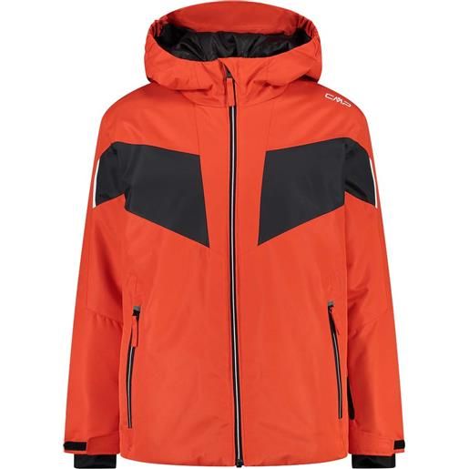CMP - giacca da sci impermeabile e traspirante - kid jacket fix hood twill flame - taglia bambino 128 cm, 152 cm - rosso