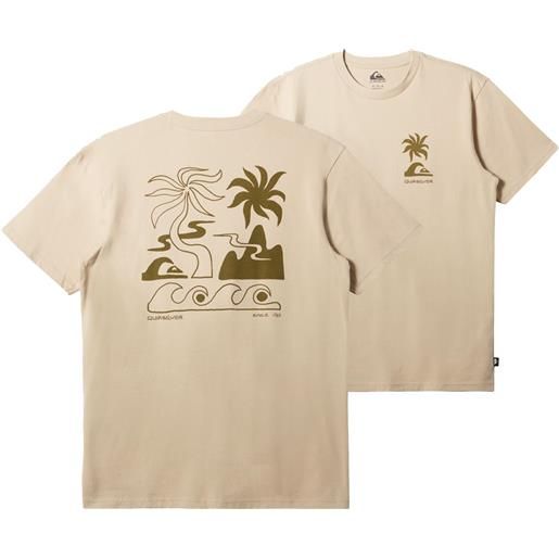Quiksilver - t-shirt leggera in cotone organico - tropical breeze mor plaza taupe per uomo in cotone - taglia s, m, l, xl - beige