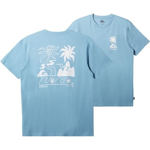 Quiksilver - t-shirt leggera in cotone organico - tropical breeze mor blue shadow per uomo in cotone - taglia s, m, l, xl