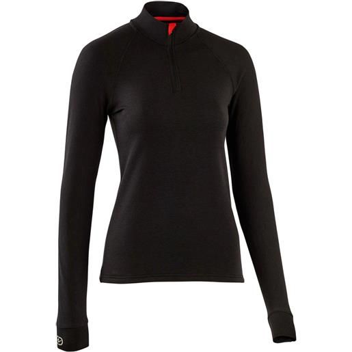 Damart - maglia termica con collo a zip - t-shirt comfort 4 con mezza zip f nero per donne - taglia l