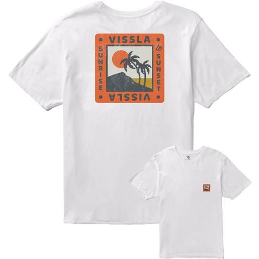 Vissla - t-shirt leggera in cotone organico - sunrise organic tee white per uomo in cotone - taglia s, m, l, xl - bianco