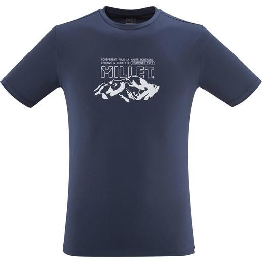 Millet - t-shirt da arrampicata - Millet mountain tee-shirt ss m saphir per uomo in cotone - taglia s, m, l, xl, xxl - blu navy