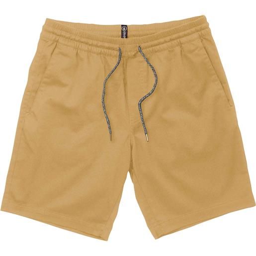 Volcom - pantaloncini da uomo elasticizzati - frickin ew short 19 dark khaki per uomo - taglia s, m, l, xl - beige