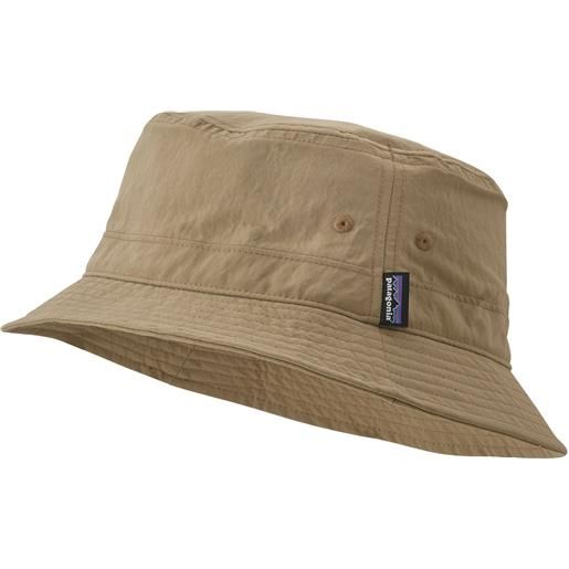 Patagonia - cappello comprimibile e resistente - wavefarer bucket hat mojave khaki in nylon - taglia s, l - kaki