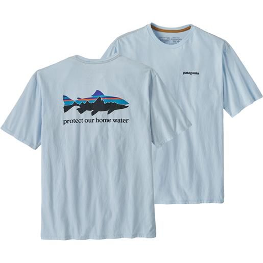 Patagonia - t-shirt in cotone biologico - m's home water trout organic t-shirt chilled blue per uomo in cotone - taglia s, m, l, xl