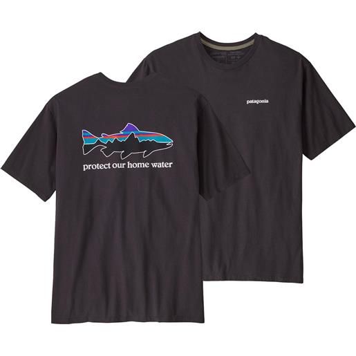 Patagonia - t-shirt in cotone biologico - m's home water trout organic t-shirt ink black per uomo in cotone - taglia s, m, l, xl - nero