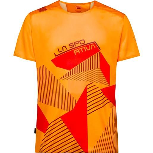 La Sportiva - maglietta da arrampicata - comp t-shirt m papaya cherry tomato per uomo in poliestere riciclato - taglia s, m, l, xl - arancione