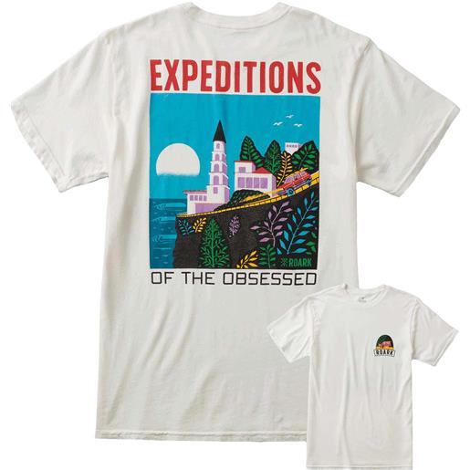 Roark - t-shirt in cotone - expeditions of the obsessed off white per uomo in cotone - taglia s, m, l, xl - bianco