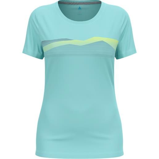 Odlo - maglietta da trekking - f-dry ridgeline t-shirt crew neck ss aqua haze per donne - taglia xs, s, m - verde