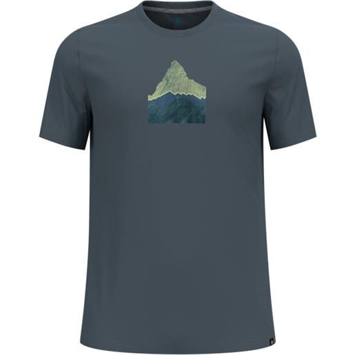 Odlo - maglietta da trekking - f-dry mountain t-shirt crew neck ss dark slate per uomo - taglia s, m, l, xl - verde