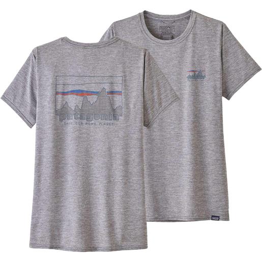 Patagonia - t-shirt traspirante - w's cap cool daily graphic shirt '73 skyline/feather grey per donne - taglia xs, s, m, l - grigio