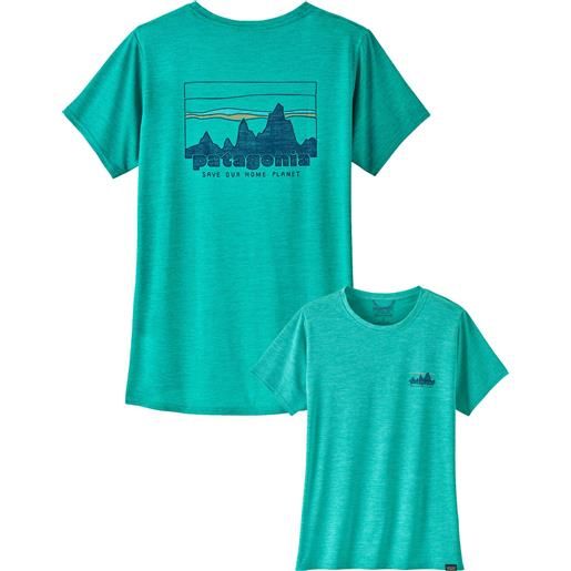 Patagonia - t-shirt traspirante - w's cap cool daily graphic shirt 73 skyline subtidal blue x-dye per donne - taglia xs, s, m, l