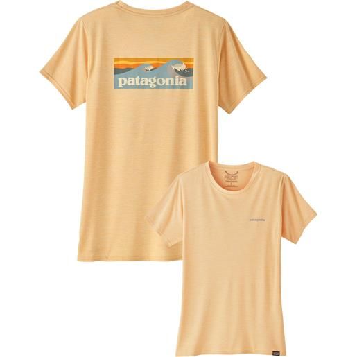 Patagonia - t-shirt traspirante - w's cap cool daily graphic shirt sandy melon x-dye per donne - taglia xs, s, m, l - giallo