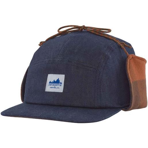 Patagonia - berretto traspirante paraorecchie - range earflap cap upriver/sisu brown per uomo in cotone - taglia l - blu