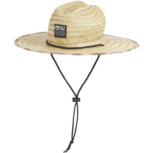 Picture Organic Clothing - cappello di paglia con coulisse - lopra hat tiki print per uomo - taglia s\/m, l\/xl - beige