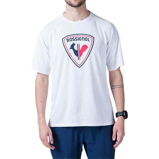 Rossignol - t-shirt elastica e traspirante - big print tee white per uomo - taglia s, m, l, xl - bianco