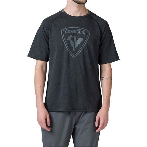 Rossignol - t-shirt elastica e traspirante - big print tee black per uomo - taglia s, m, l, xl - nero
