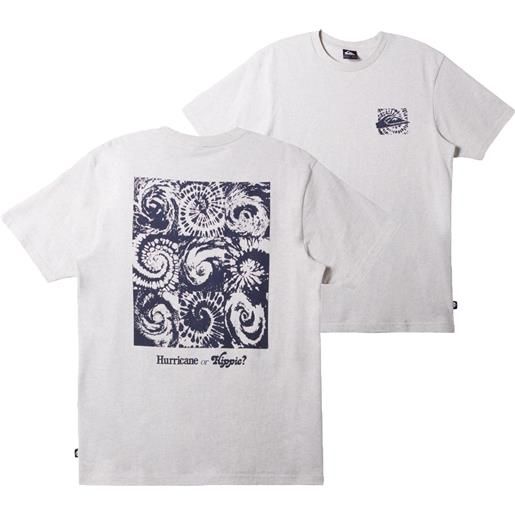 Quiksilver - t-shirt in cotone - hurricane or hippie moe snow heather per uomo in cotone - taglia s, m, l, xl - grigio