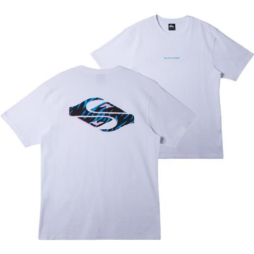 Quiksilver - t-shirt in cotone - surf safari moe white per uomo in cotone - taglia s, m, l, xl - bianco