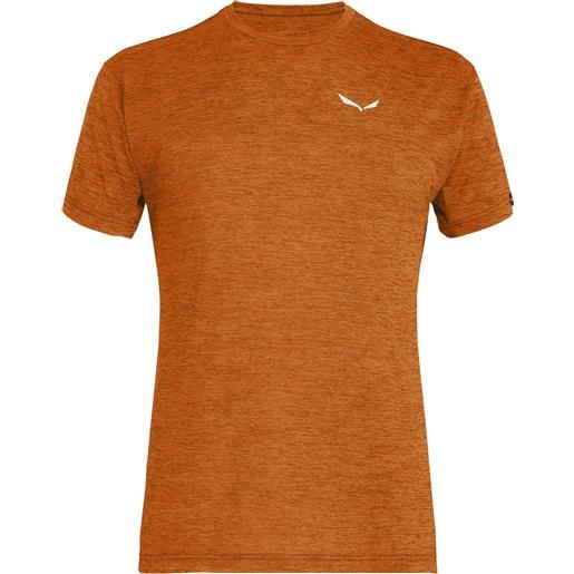 Salewa - maglietta da trekking traspirante - puez melange dry ss tee m burnt orange melange per uomo - taglia s, m, l, xl - arancione