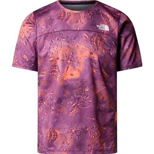 The North Face - t-shirt da trail/running - m sunriser s/s vivid flame trailglyph per uomo in poliestere riciclato - taglia m, l - viola
