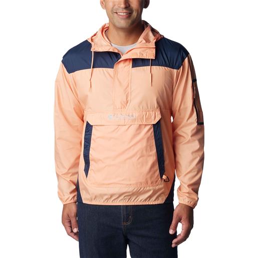 Columbia - giacca a vento - m challenger windbreaker apricot fizz collegiate navy per uomo in pelle - taglia s, m, l, xl - arancione
