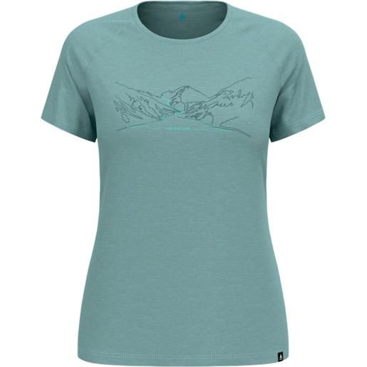 Odlo - t-shirt sportiva - ascent pw 130 run bike hike t-shirt crew neck ss arctic melange per donne - taglia xs, s, m, l - verde