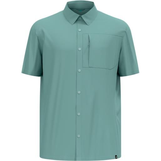 Odlo - camicia da trekking a maniche lunghe - essential shirt ss arctic per uomo - taglia m, l - verde