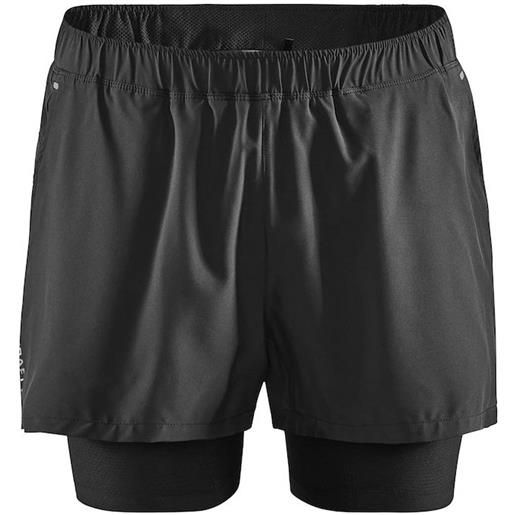 Craft - short de running avec cuissard intégré - adv essence 2-in-1 stretch shorts m black per uomo - taglia s, m, l, xl - nero