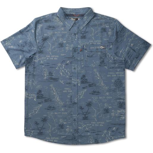 Salty Crew - camicia a maniche corte - seafarer s/s tech woven slate per uomo - taglia s, m, l, xl - blu