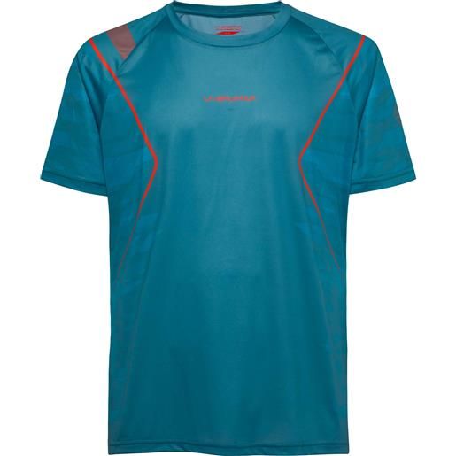 La Sportiva - t-shirt da trail/running - pacer t-shirt m hurricane tropic blue per uomo in poliestere riciclato - taglia s, m, l, xl