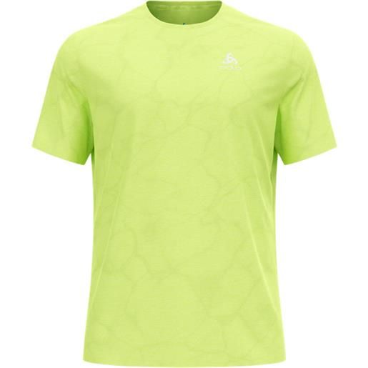 Odlo - maglietta da corsa ultraleggera - zeroweight engineered chill-tec t-shirt crew neck sharp green melange per uomo - taglia s, m, l, xl - verde