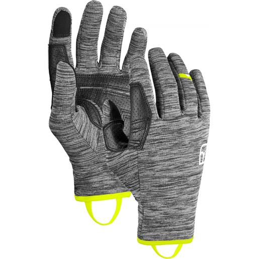 Ortovox - guanti leggeri in pile - fleece light glove m black steel blend per uomo in pelle - taglia m, l, xl - nero
