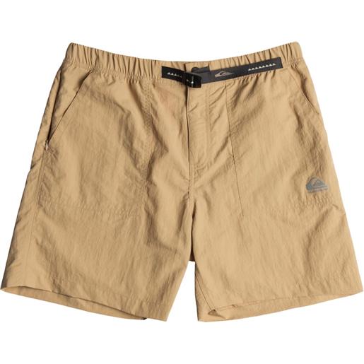 Quiksilver - shorts - run ashore khaki per uomo in nylon - taglia s, m, l, xl - beige