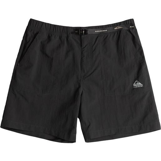 Quiksilver - shorts - run ashore tarmac per uomo in nylon - taglia s, m, l, xl - nero