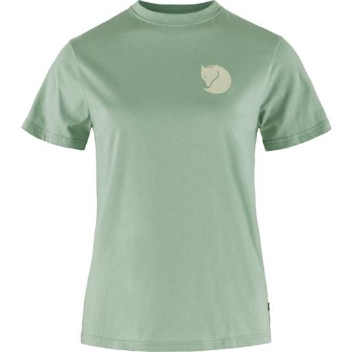 Fjall Raven - t-shirt a maniche corte - fox boxy logo tee w misty green per donne in cotone - taglia xs, s, m, l - verde