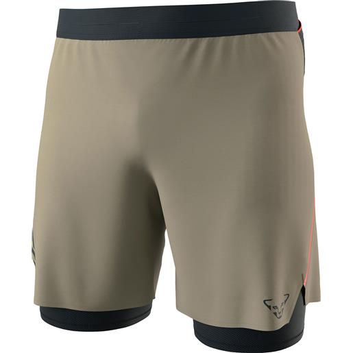 Dynafit - pantaloncini leggeri con cosciale integrato - alpine pro 2/1 shorts m rock khaki per uomo - taglia s, m, l, xl - beige