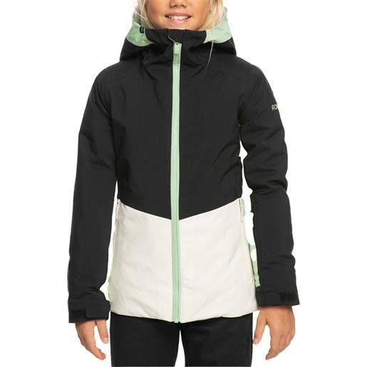 Roxy - giacca tecnica impermeabile e traspirante - silverwinter girl snow jacket true black in pelle - taglia bambino 8a, 10a - nero