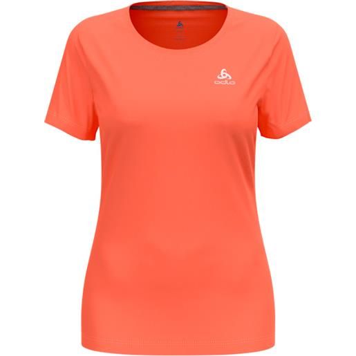 Odlo - maglietta da trekking - f-dry t-shirt crew neck ss living coral per donne - taglia xs, s, m, l - arancione