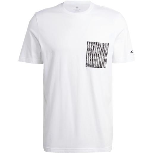 Adidas - t-shirt in cotone - terrex pkt 2.0 tee white per uomo in cotone - taglia s, m, l, xl - bianco