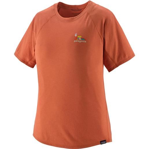 Patagonia - t-shirt traspirante - w's cap cool trail graphic shirt sienna clay per donne - taglia xs, s, m, l - arancione