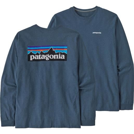 Patagonia - t-shirt in cotone riciclato - m's l/s p-6 logo responsibili-tee utility blue per uomo in cotone - taglia s, m, l, xl, xxl