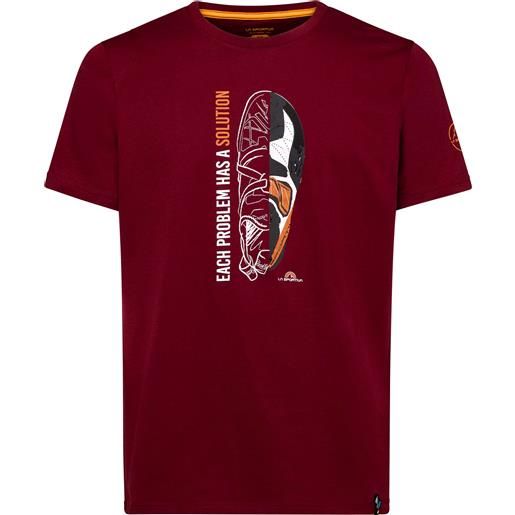La Sportiva - t-shirt da arrampicata in cotone organico - solution t-shirt m sangria per uomo in cotone - taglia s, m, l, xl - rosso