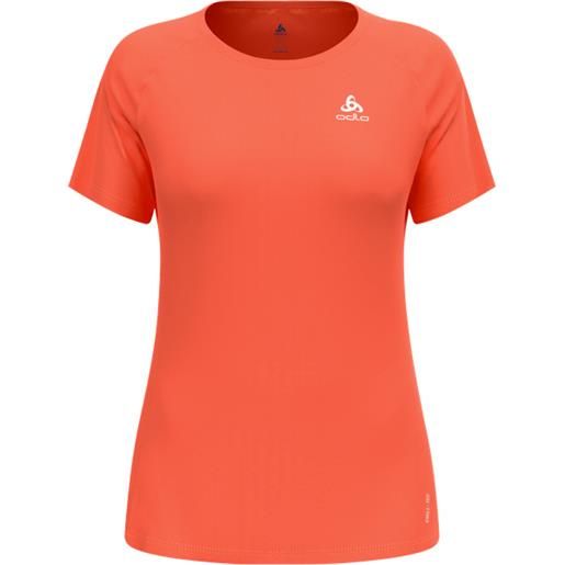 Odlo - t-shirt sportiva - essential chill-tec t-shirt crew neck ss living coral per donne - taglia xs, s, m, l - arancione