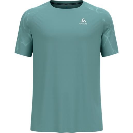 Odlo - t-shirt da running - essential print t-shirt crew neck ss arctic per uomo in poliestere riciclato - taglia s, m, l, xl - verde