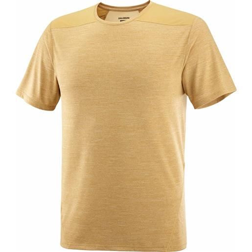 Salomon - t-shirt da escursionismo traspirante - outline ss tee m apple cinnamon per uomo - taglia m, l, xl - giallo