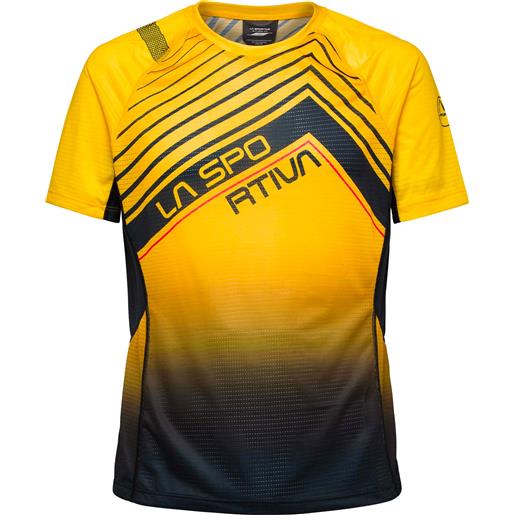 La Sportiva - t-shirt da trail/running - wave t-shirt m yellow black per uomo in poliestere riciclato - taglia s, m, l, xl - giallo