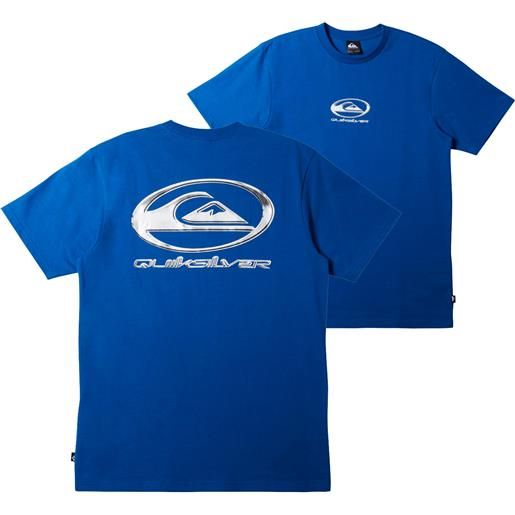 Quiksilver - t-shirt in cotone - chrome logo ss stn monaco blue per uomo in cotone - taglia s, m, l, xl