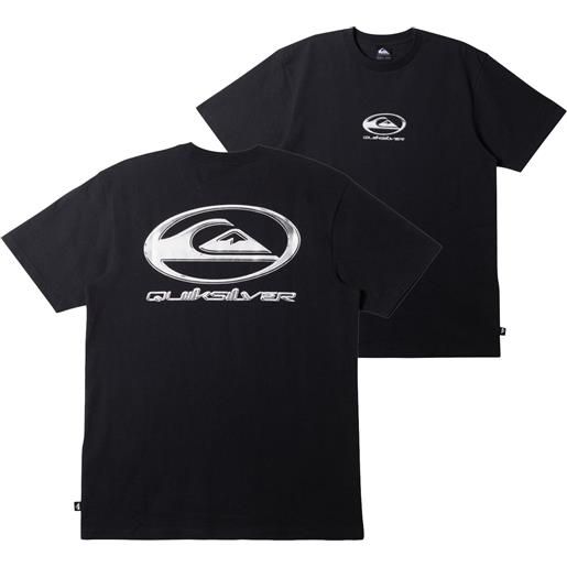 Quiksilver - t-shirt in cotone - chrome logo ss stn black per uomo in cotone - taglia s, m, l, xl - nero
